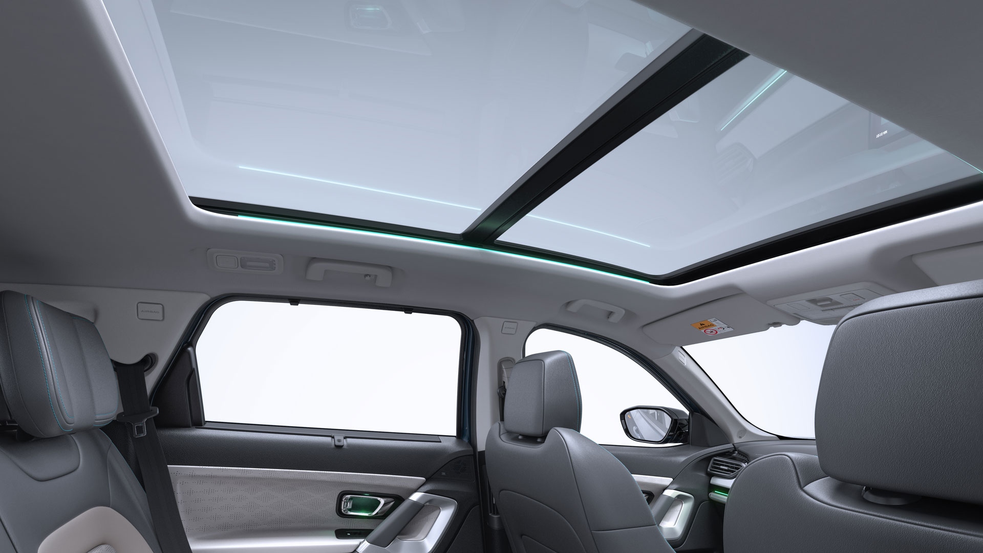 The panoramic sunroof offers unbeatable views