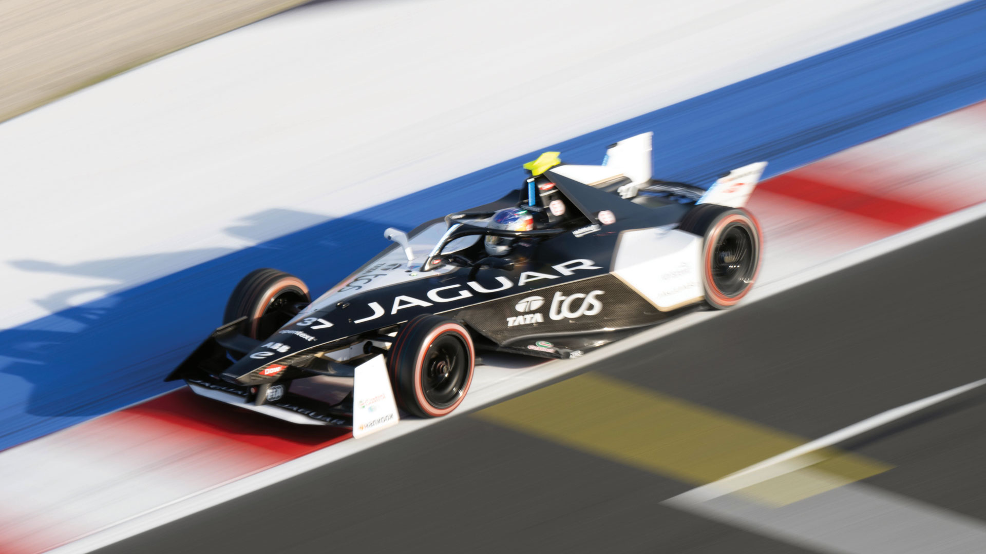 A Jaguar car on the tarmac