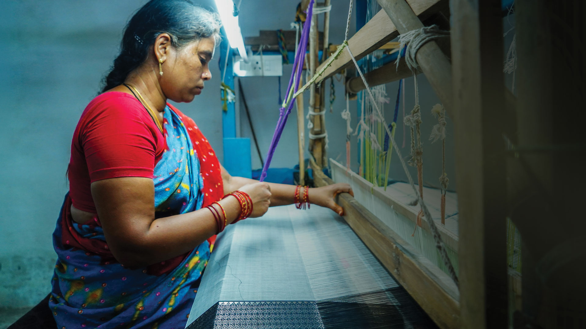 A close image of a cotton saree